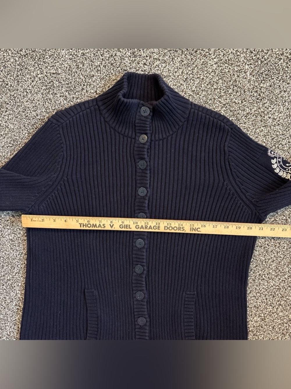 Lauren Ralph Lauren Anchor Blue Cardigan Buttons Sweater Woman’s Size 1X Navy - Picture 10 of 11